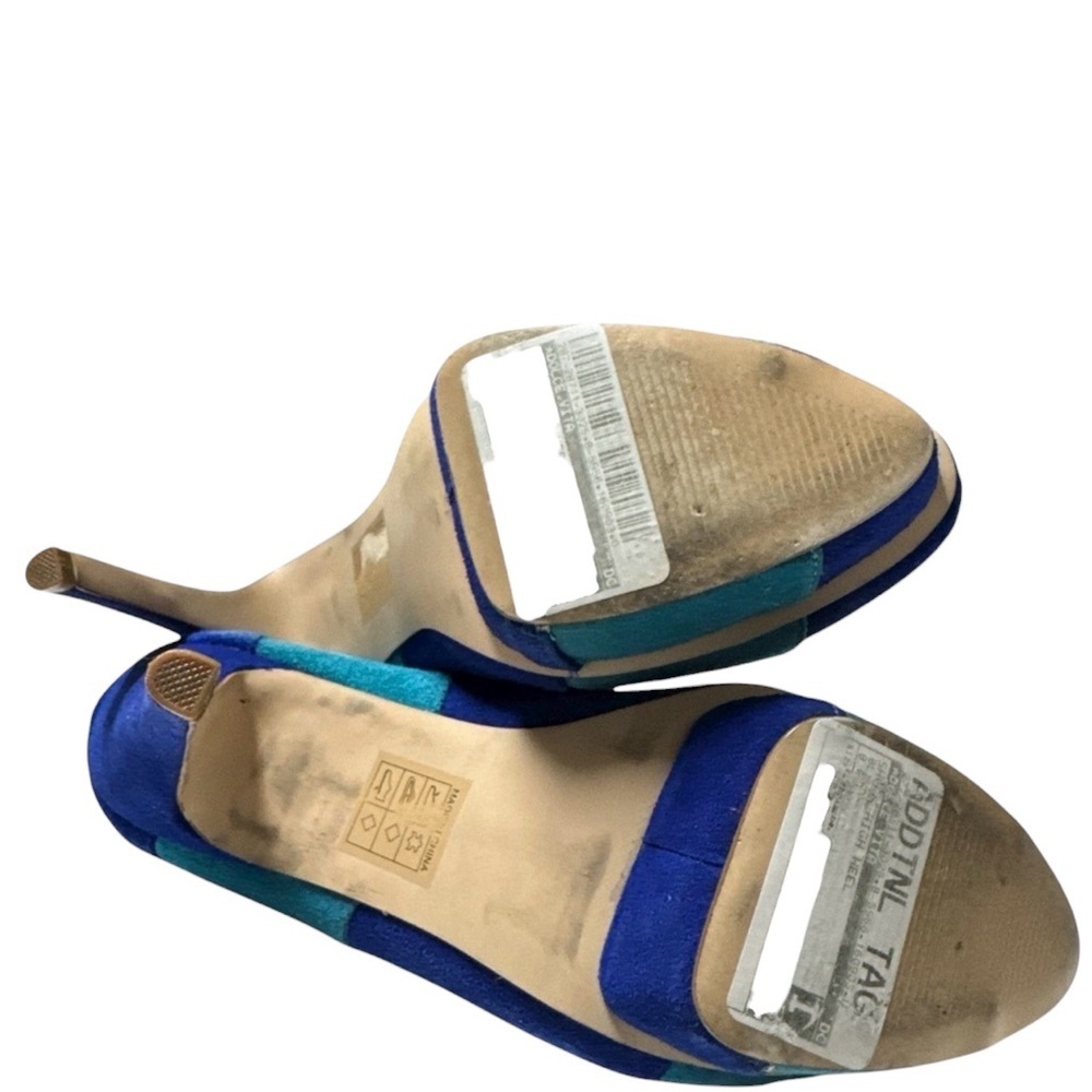 DV Dolce Vita Blue Turquoise Colorblock Platform Pumps Size 8.5 - Picture 6 of 11